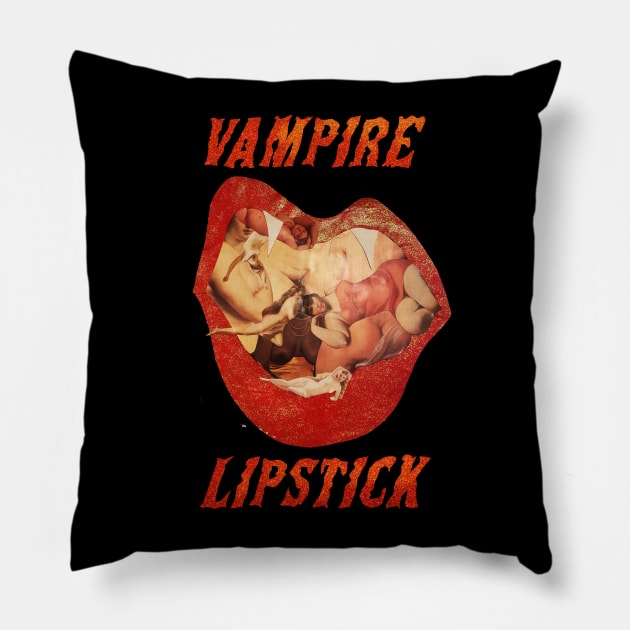 Vampire Lipstick Pillow by tuffghost