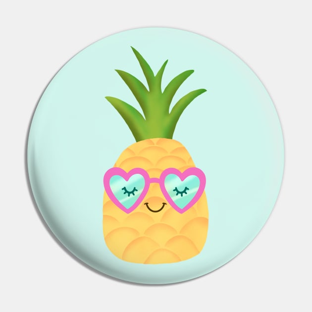 Pineapple Summer Pink Sunglasses Beach Vibes Pin by Trippycollage