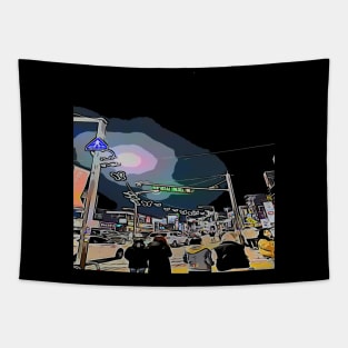 night view, night scene, nightscape Tapestry