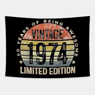 50 Year Old Gifts Vintage 1974 Limited Edition 50th Birthday T-Shirt Tapestry