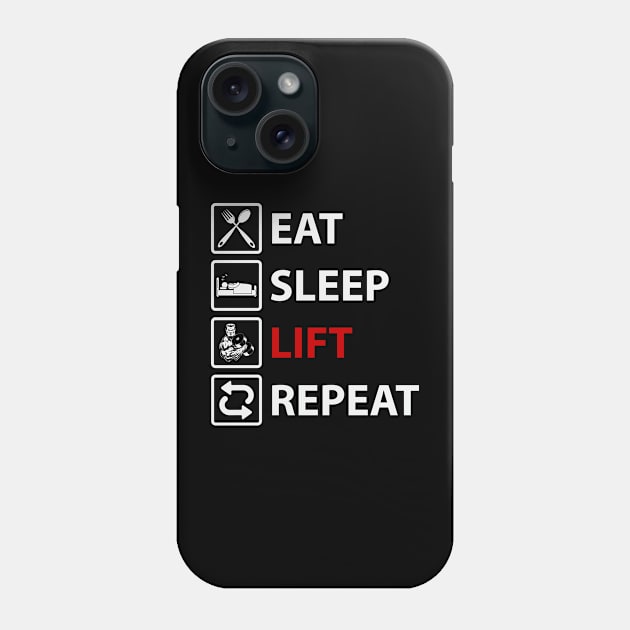 Eat Sleep Lift Repeat | Motivational & Inspirational | Gift or Present for Gym Lovers Phone Case by MikusMartialArtsStore