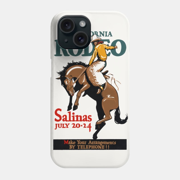 California Rodeo Salinas USA 1930s Vintage Poster Phone Case by vintagetreasure