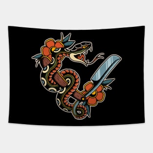 Snake & Straight Razor Tapestry