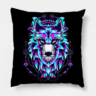 wolf geometric Pillow