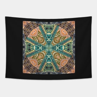 spiritual southwestern ornate orange teal bohemian Tapestry