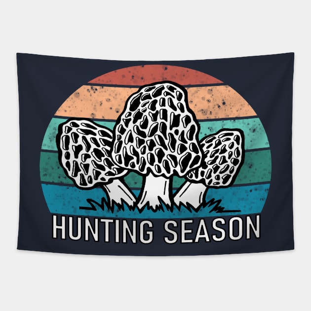 Mushroom Hunting Season Retro Sunset Tapestry by Downtown Rose