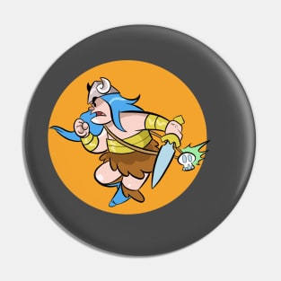 Blue Scar the Barbarian Orange Crush Pin