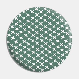 X stitches pattern - green and white Pin