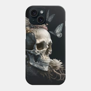 Sugar skull, skull with flowers. Phone Case