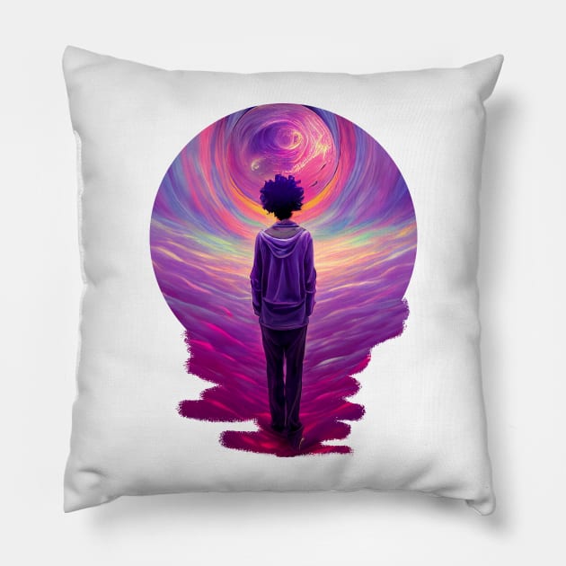 Near death experience under the tunnel paintings Pillow by fachtali