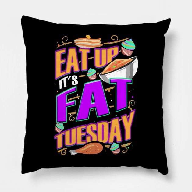 Funny Fat Tuesday Meal Design Pillow by 4Craig