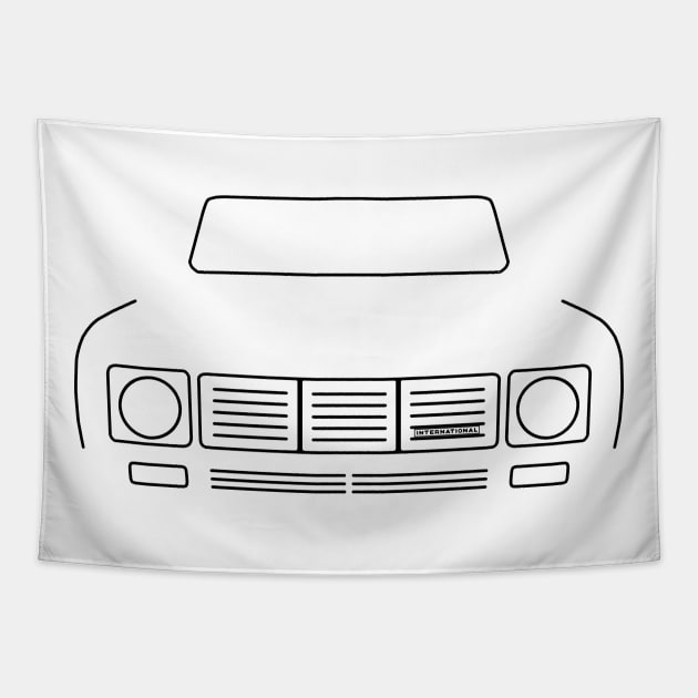 IH Scout II Terra classic 1970s SUV black outline graphic Tapestry by soitwouldseem