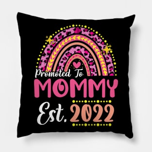 Promoted to Mommy Est.2022 Rainbow Mama to Be New Mama Pillow