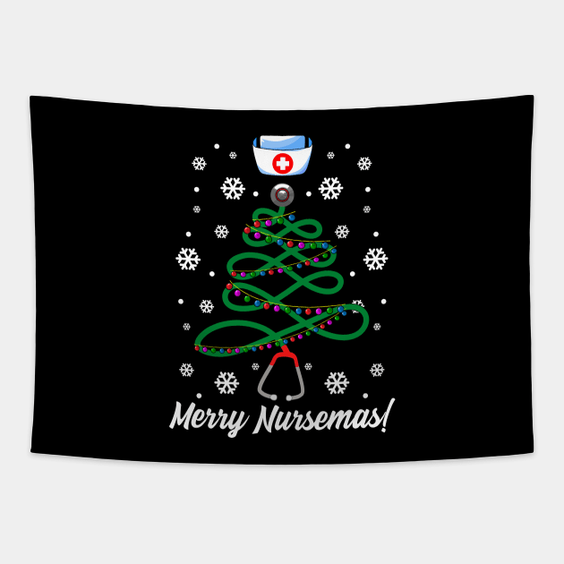 Nurse Christmas Tree Tapestry by KsuAnn