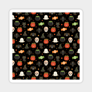 Halloween Pattern Pumpkins Ghosts Bats Magnet