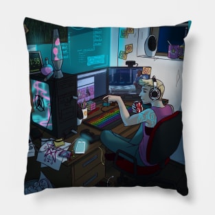 Modern Male Witch Home Office Pillow