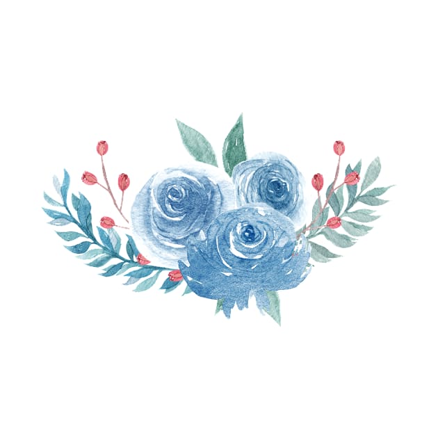 Blue bouquet flowers decoration by shoko