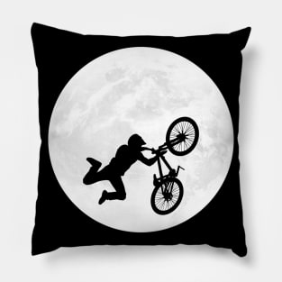 Extreme Cyclist in Full Moon Pillow