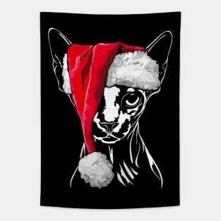 Funny Sphynx Santa Christmas cat mom gift Tapestry