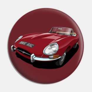 Jaguar e-type roadster Pin