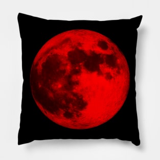 Full Moon Space Art -Red Moon- Pillow