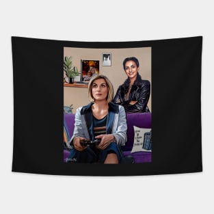 Purple sofa /13th doctor thasmin Tapestry