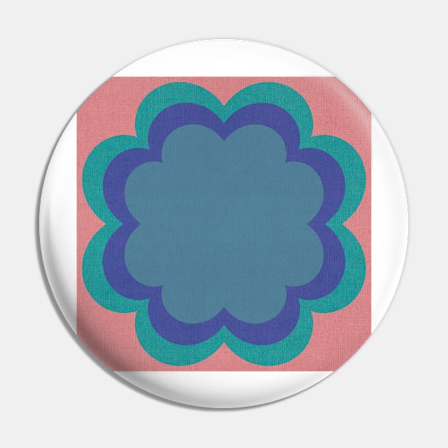 Pink, blue Linen textured scandi flower Pin by Kimmygowland