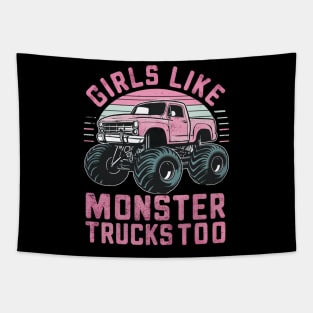 girls like monster trucks too Tapestry