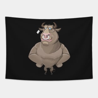 Cartoon Bull Tapestry