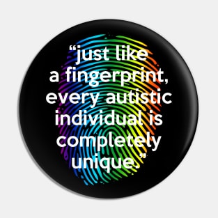 Colorful Fingerprint For Autism Acceptance Pin