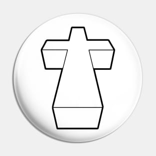 Justice Cross Minimalistic Clean and Simple Black on White Pin