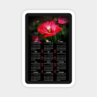 Red Poppies • 2024 Year-at-a-glance Calendar Magnet