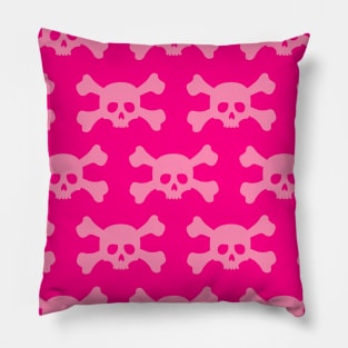 Pink Skull Pattern Pillow