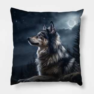 Tamaskan And The Moon Pillow