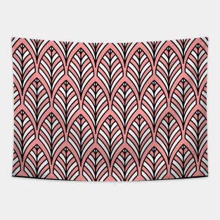 Art Deco Pattern no 36 - Pink - BOHO Feather Pattern Tapestry