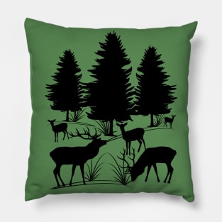 Animals, forest, deer, roe deer, tree, antler Pillow