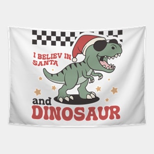 I believ in santa and dinosaur Tapestry