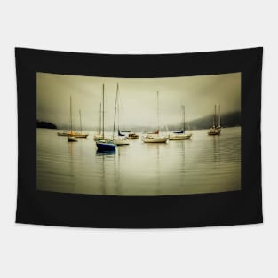 Boats in the mist Tapestry