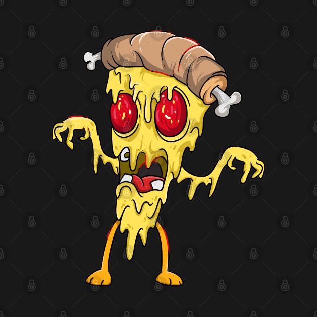 Cute Zombie Pizza by Trendy Black Sheep