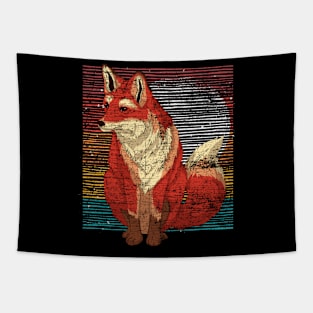 Retro Fox Lover Nature Wildlife Forest Animal Fox Tapestry