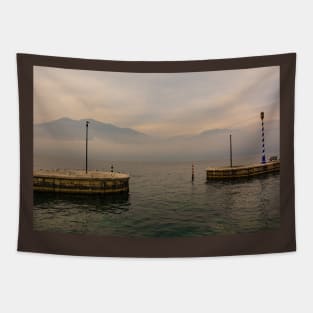 Winter Lake Garda at Castelletto Tapestry