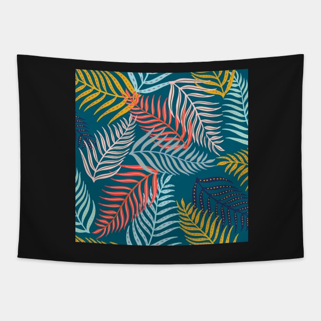 Palm leaf pattern Tapestry by Papergrape