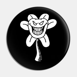 Flowey Undertale Simple Black and White Design Pin