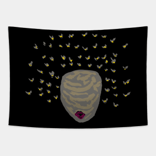 Wasps in Her Head Tapestry