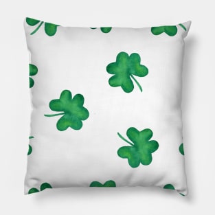 Green lucky shamrock Pillow