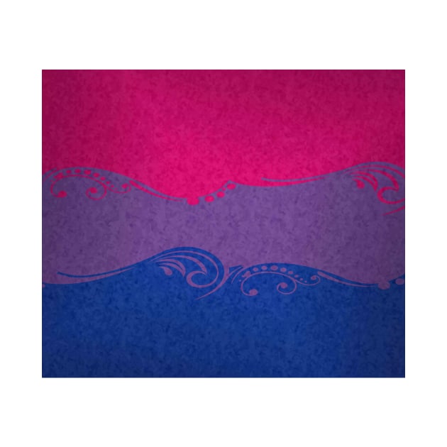 Fancy Swooped and Swirled Bisexual Pride Flag Background by LiveLoudGraphics