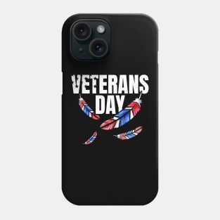 Red Blue And White Feathers For Veterans Day Phone Case