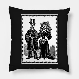 Skeleton Wedding (White) Pillow