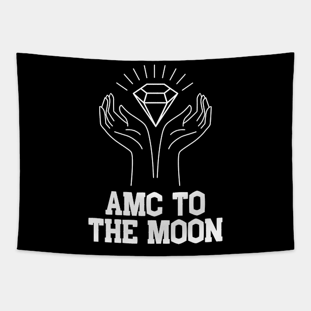 AMC to the MOON Diamond Hands Tapestry by msallie11