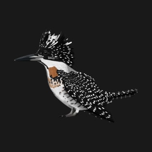 Crested Kingfisher Bird Art Birdlover Birdwatcher Animal Biologist T-Shirt